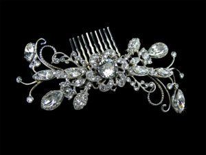 Asher Jewelled Silver Hair Comb Headpiece from Vinka Design Wedding Accessories