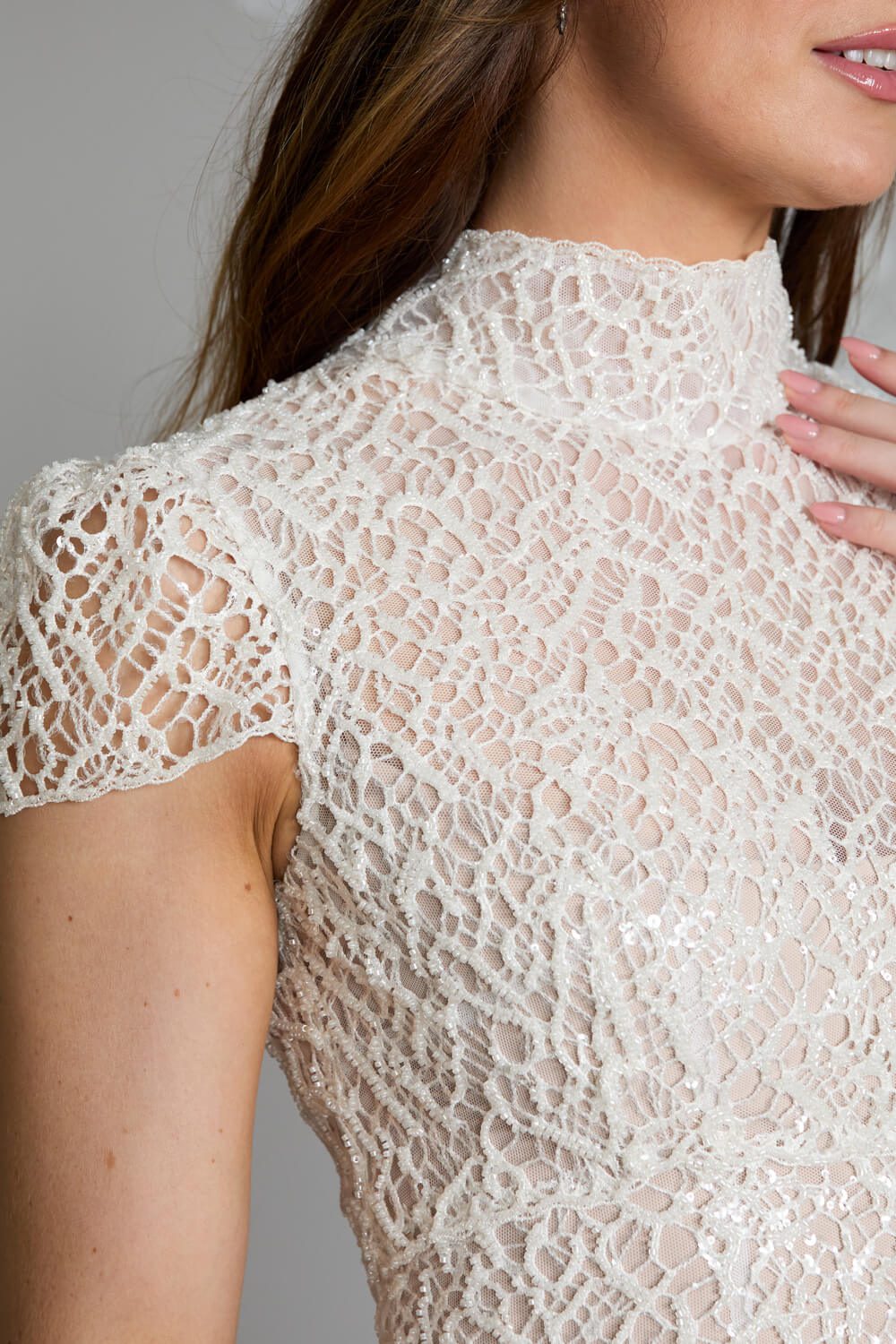 Ghada Beaded Lace Gown 1