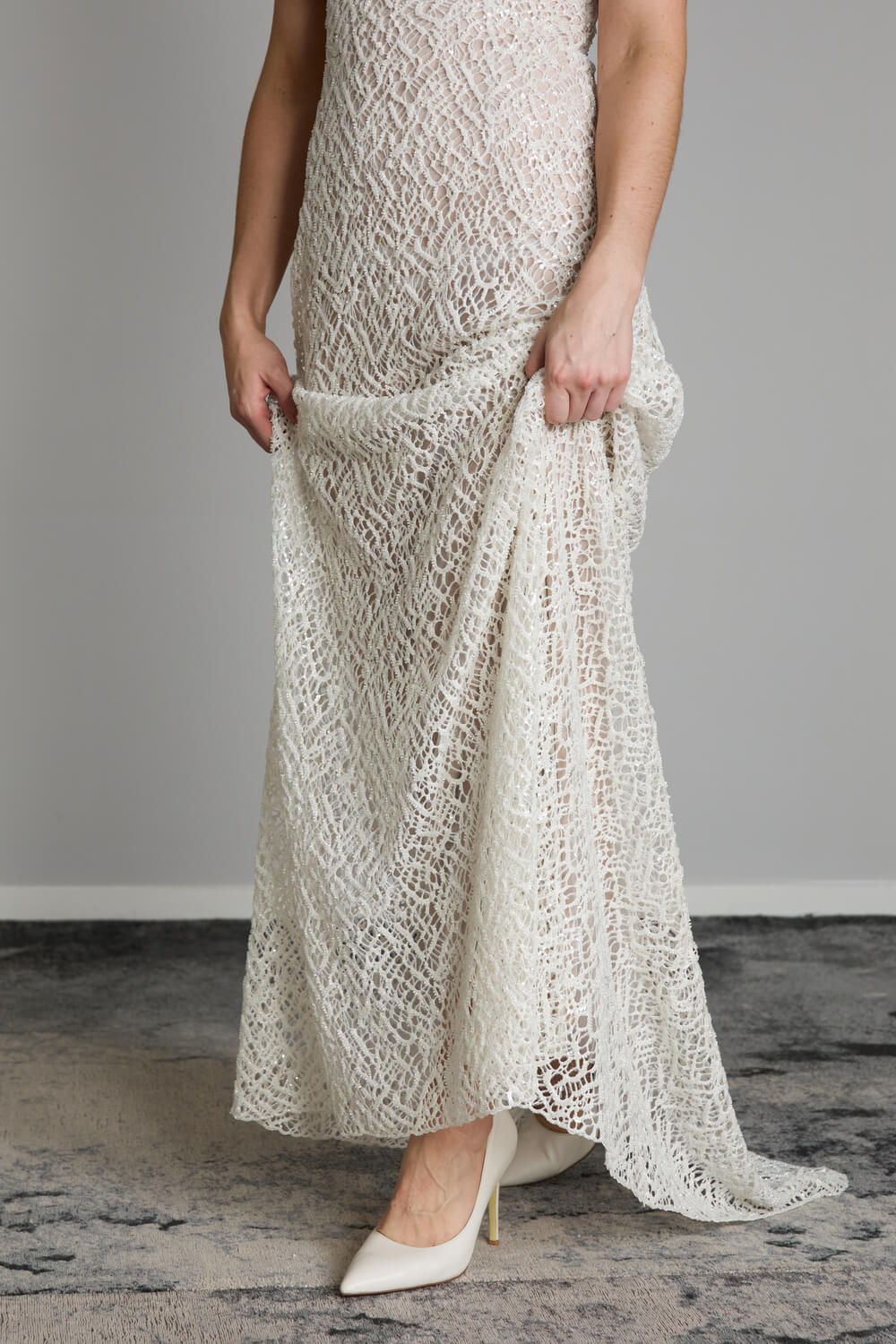 Ghada Beaded Lace Gown